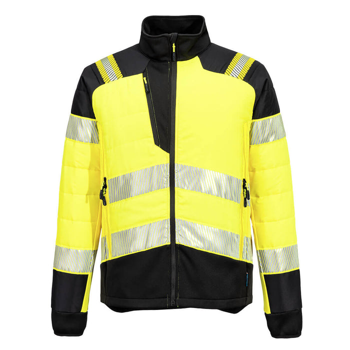 Portwest T170 - PW3 Hi-Vis Hybrid Baffle Jacket - Yellow/Black