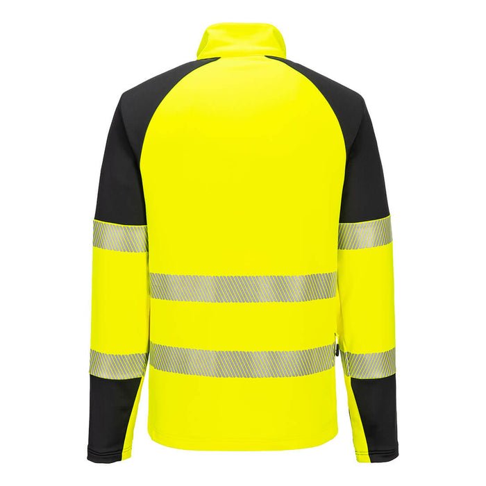 Portwest T172 - PW3 Hi-Vis 1/4 Zip Sweatshirt - Yellow/Black
