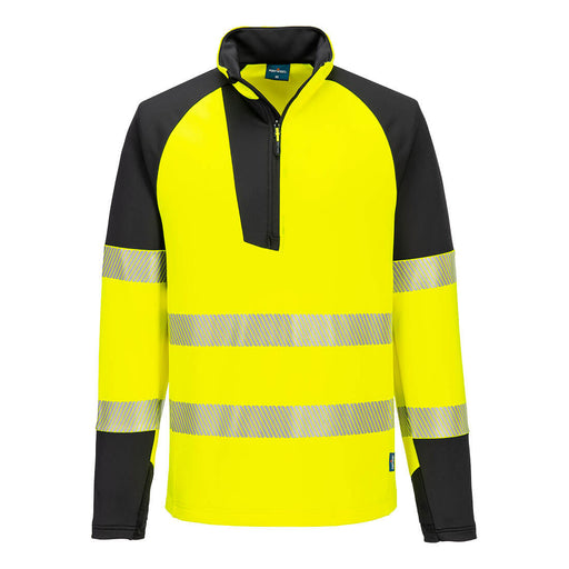 Portwest T172 - PW3 Hi-Vis 1/4 Zip Sweatshirt - Yellow/Black