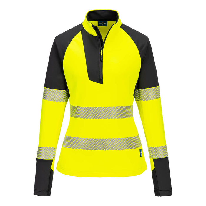 Portwest T173 - PW3 Hi-Vis Women's 1/4 Zip Sweatshirt - Yellow/Black