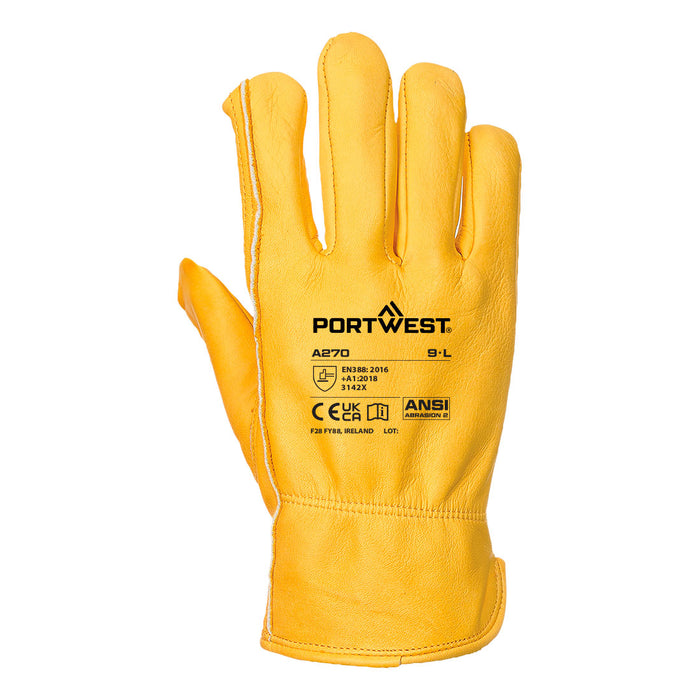 Portwest Leather Driver 100 Cow Grain Glove A270TARL