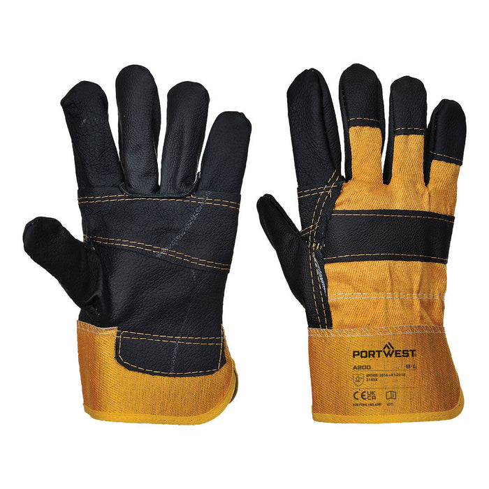Portwest Leather Rigger 270 Cow Grain Palm Bar Glove A200YERXL