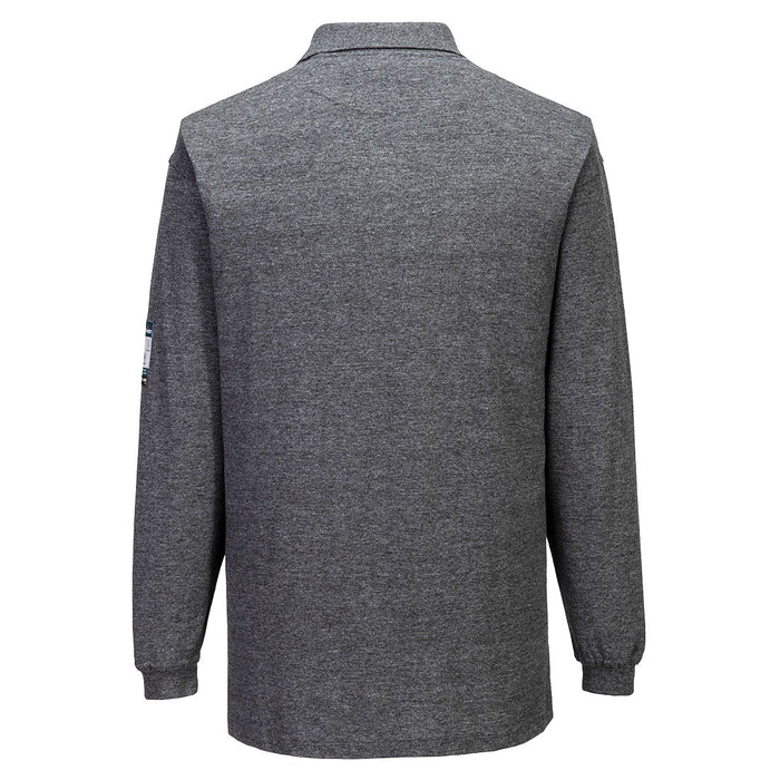 Portwest FR10 - Modaflame Knit FR Long Sleeve Polo Shirt - Grey