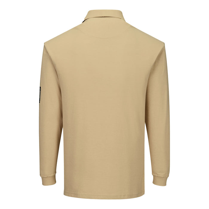 Portwest FR10 - Modaflame Knit FR Long Sleeve Polo Shirt - Tan