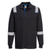 Portwest FR711 - WX3 Modaflame Knit FR Long Sleeve Polo Shirt - Black