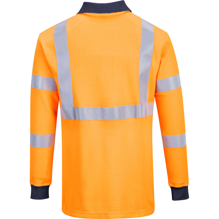 Portwest FR76 - Modaflame Knit HVO FR Long Sleeve Polo Shirt - Orange