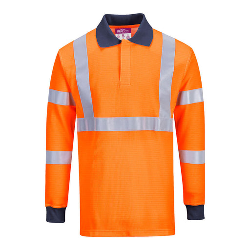 Portwest FR76 - Modaflame Knit HVO FR Long Sleeve Polo Shirt - Orange