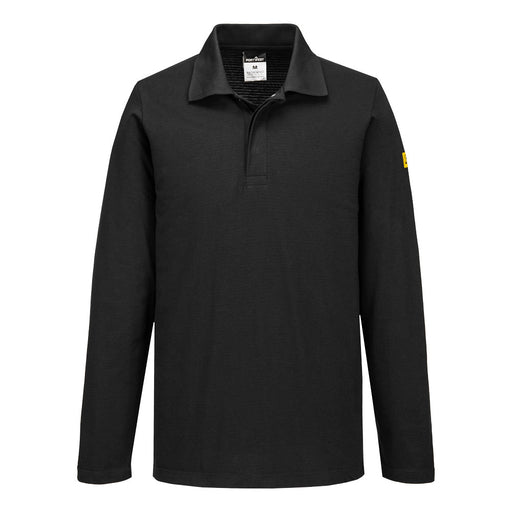 Portwest AS23 - Anti-Static ESD Polo Shirt L/S - Black