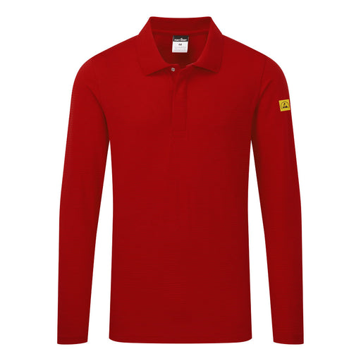 Portwest AS23 - Anti-Static ESD Polo Shirt L/S - Deep Red
