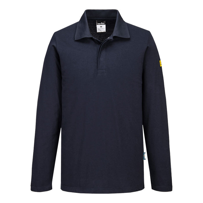 Portwest AS23 - Anti-Static ESD Polo Shirt L/S - Navy