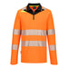Portwest DX419 - DX4 Hi-Vis Zip Polo Shirt L/S - Orange/Black
