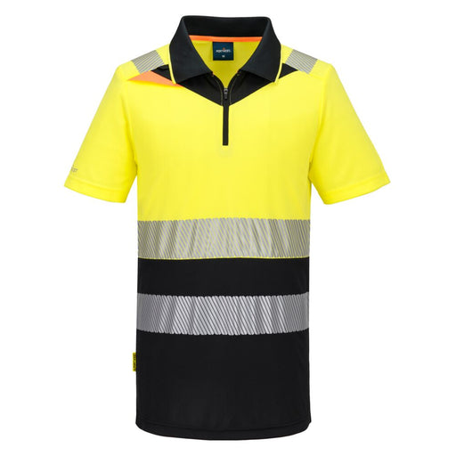 Portwest DX435 - DX4 Hi-Vis Zip Class 1 Polo Shirt S/S - Yellow/Black