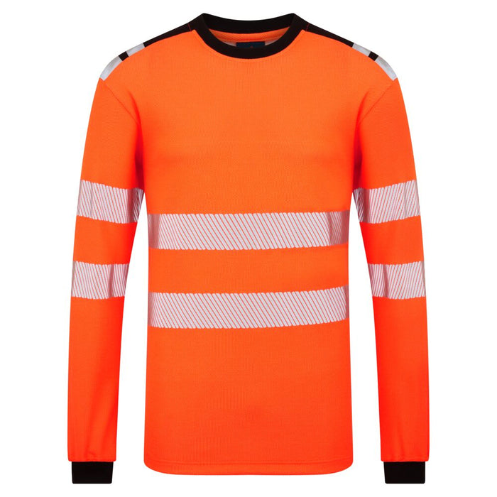 Portwest FR736 - PW3 Modaflame Knit HVO FR Long Sleeve T-Shirt - Orange/Black