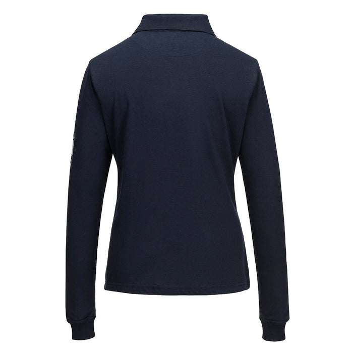 Portwest FR758 - Modaflame Knit FR Women's Long Sleeve Polo Shirt - Navy