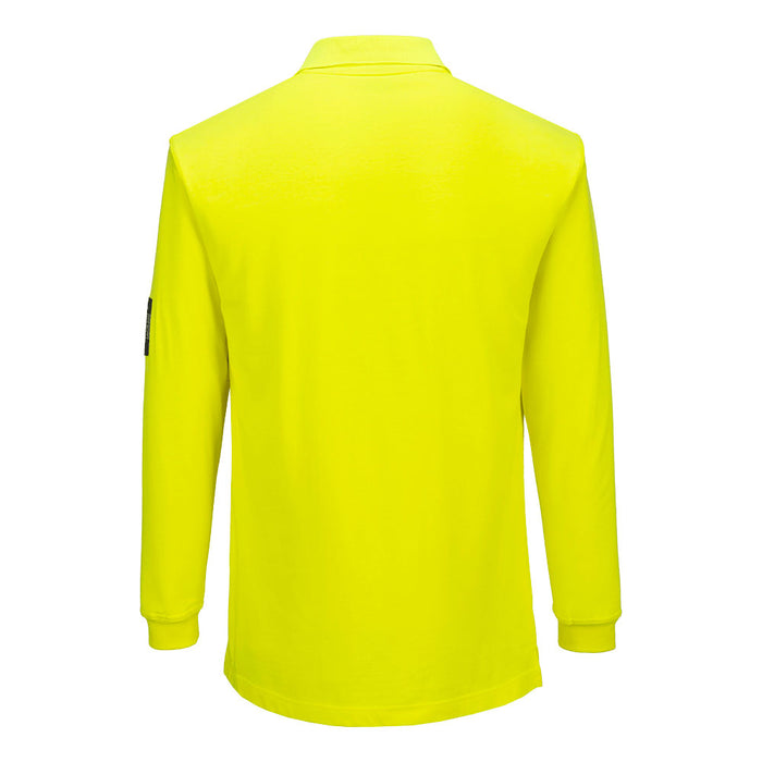 Portwest FR805 - Modaflame Knit FR Long Sleeve Polo Shirt - Yellow
