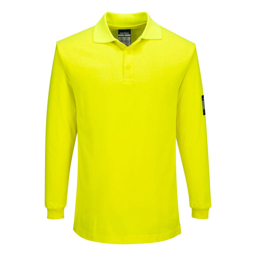 Portwest FR805 - Modaflame Knit FR Long Sleeve Polo Shirt - Yellow