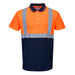 Portwest Hi-Vis Contrast Polo Shirt Orange/Navy