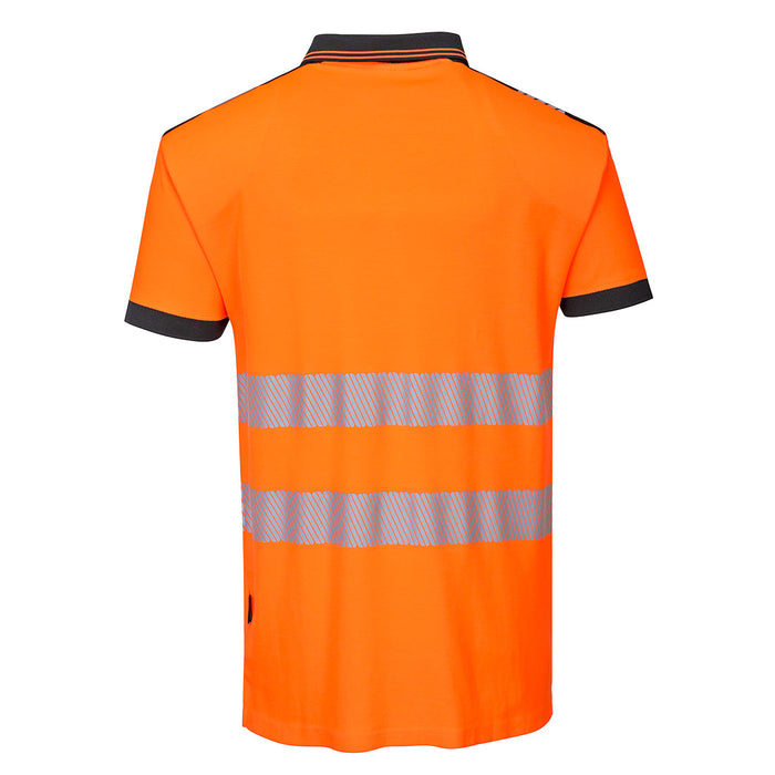 Portwest PW3 Hi-Vis Cotton Comfort Polo Shirt  Orange/Black