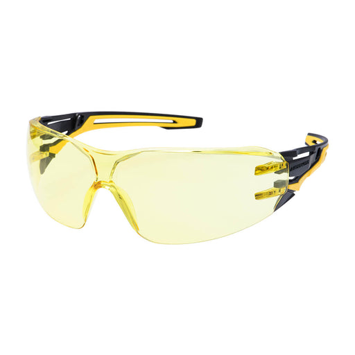 Portwest PR01 - Anthracite Wraparound Safety Glasses - Amber PR01-AMR-One Size