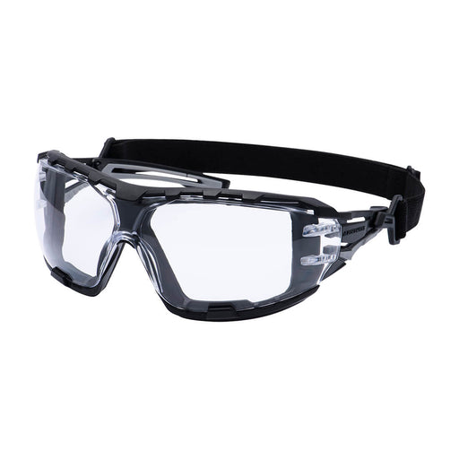 Portwest PR02 - Anthracite Wraparound Plus Safety Glasses - Clear PR02-CLR-One Size