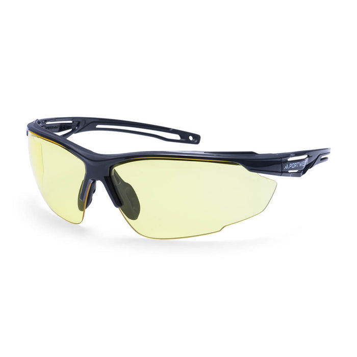 Portwest PS36 - Anthracite Safety Glasses - Amber PS36-AMR-One Size