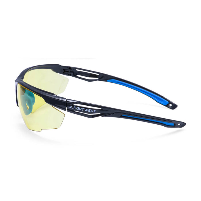 Portwest PS37 - Anthracite KN Safety Glasses - Amber PS37-AMR-One Size