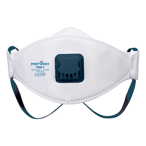 Portwest P261 - Trifold Valved Dolomite FFP2 Respirator (Pk10) - White P261-WHR-One Size