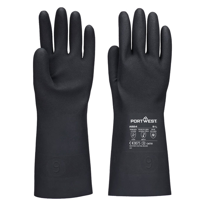 Portwest A824 - Chem 350 Butyl Gauntlet - Black