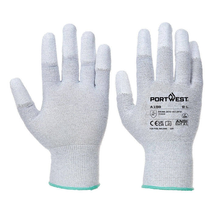 Portwest AB198 - ESD 13 PU Fingertip Essential Multipack (Pk12) - Grey