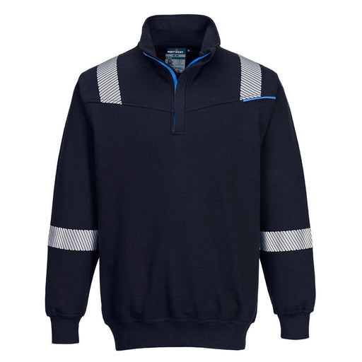 Portwest FR710 - WX3 Modaflame Knit FR 1/4 Zip Sweatshirt - Navy