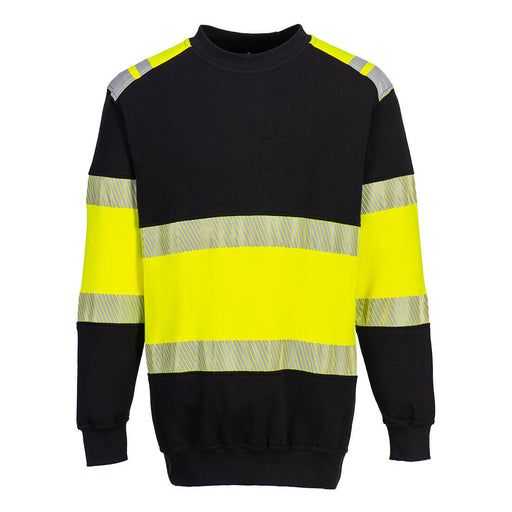 Portwest FR716 - PW3 Modaflame Knit Hi-Vis Class 1 FR Sweatshirt - Yellow/Black