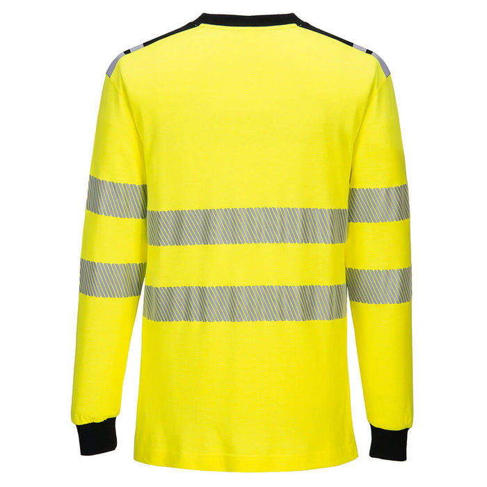 Portwest FR701 - PW3 Modaflame Knit Hi-Vis FR Long Sleeve T-Shirt - Yellow/Black