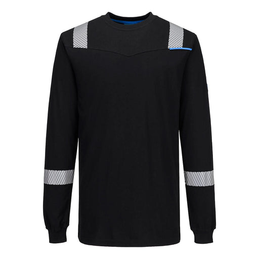 Portwest FR751 - WX3 Modaflame Knit FR Long Sleeve T-Shirt - Black