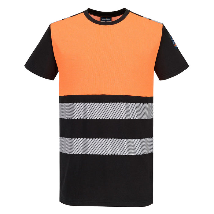 Portwest FR776 - PW3 Modaflame Knit HVO Class 1 FR Short Sleeve T-Shirt - Orange/Black