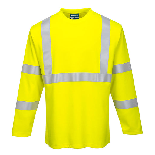 Portwest FR96 - Modaflame Knit Hi-Vis FR Long Sleeve T-Shirt - Yellow