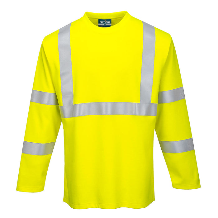 Portwest FR96 - Modaflame Knit Hi-Vis FR Long Sleeve T-Shirt - Yellow