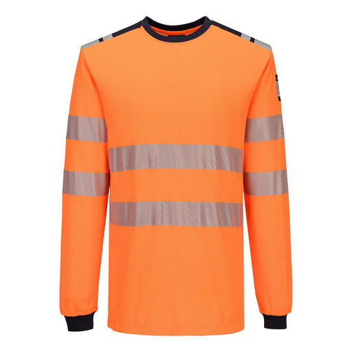 Portwest FR736 - PW3 Modaflame Knit HVO FR Long Sleeve T-Shirt - Orange/Navy