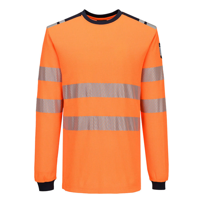 Portwest FR736 - PW3 Modaflame Knit HVO FR Long Sleeve T-Shirt - Orange/Navy
