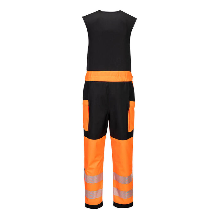 Portwest T150 - PW3 Hi-Vis Rain Salopettes (3L) Orange/Black