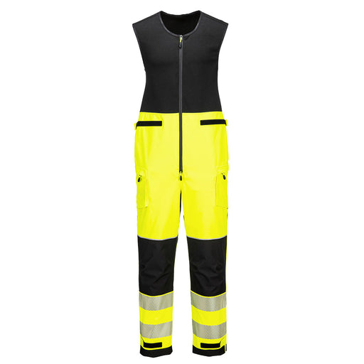 Portwest T150 - PW3 Hi-Vis Rain Salopettes (3L) Yellow/Black