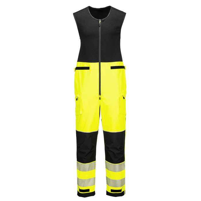 Portwest T150 - PW3 Hi-Vis Rain Salopettes (3L) Yellow/Black