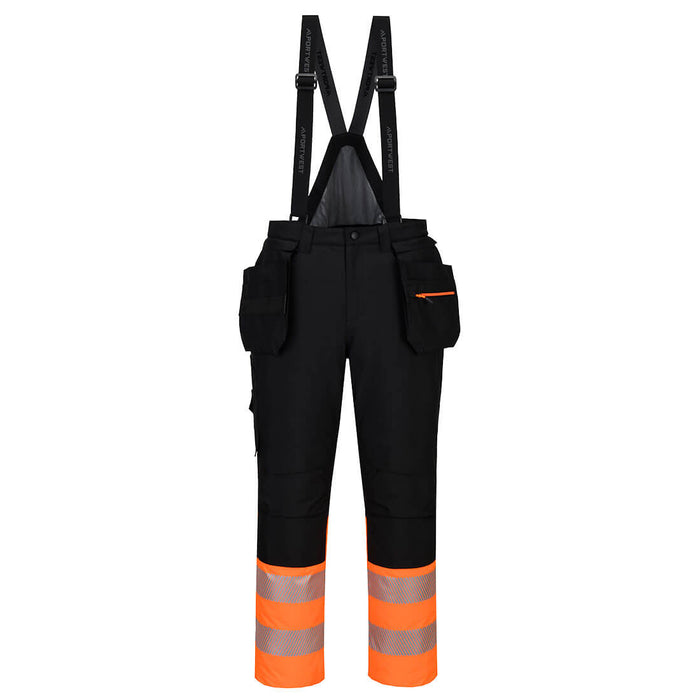 Portwest DX437 - DX4 Hi-Vis Class 1 Winter Bib and Brace Orange/Black