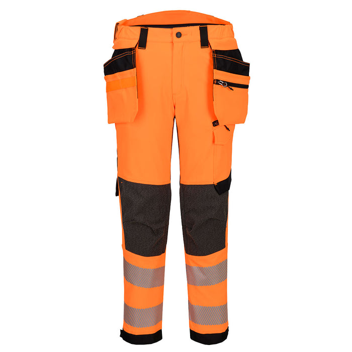 Portwest EV448 - EV4 Hi-Vis Stretch Detachable Holster Class 2 Trousers - Orange/Black