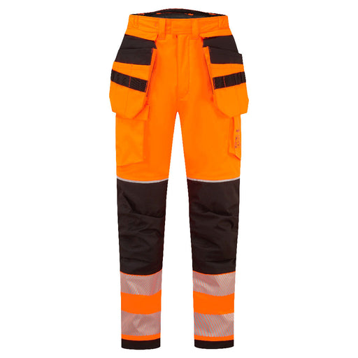 Portwest FR427 - PW3 Modaflame Rain+ Hi-Vis FR Winter Holster Trousers - Orange/Black
