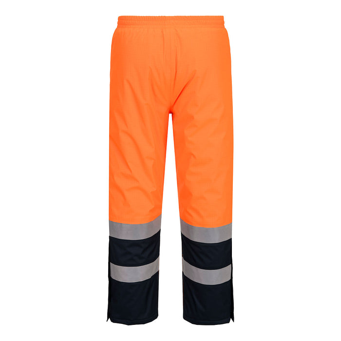 Portwest FR434 - Bizflame Rain+ Hi-Vis Multi-Norm Contrast FR Winter Trousers - Orange/Navy