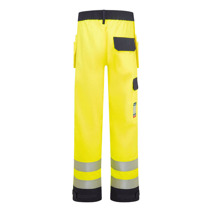Portwest FR440 - Bizflame Work Hi-Vis Contrast FR Holster Trousers - Yellow/Navy