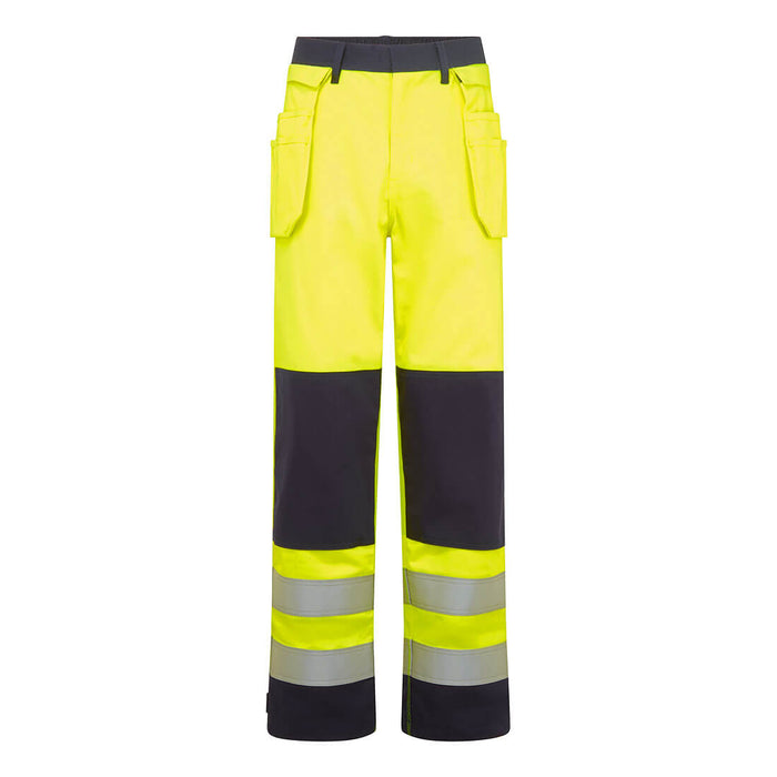 Portwest FR440 - Bizflame Work Hi-Vis Contrast FR Holster Trousers - Yellow/Navy