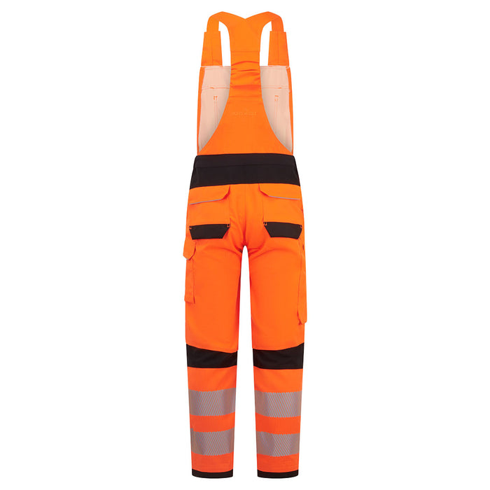 Portwest FR453 - PW3 Modaflame Work HVO Multi-Norm FR Bib and Brace - Orange/Black