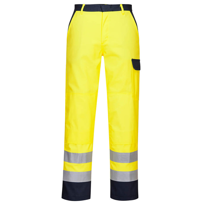 Portwest FR92 - Bizflame Work Hi-Vis Contrast FR Trousers - Yellow