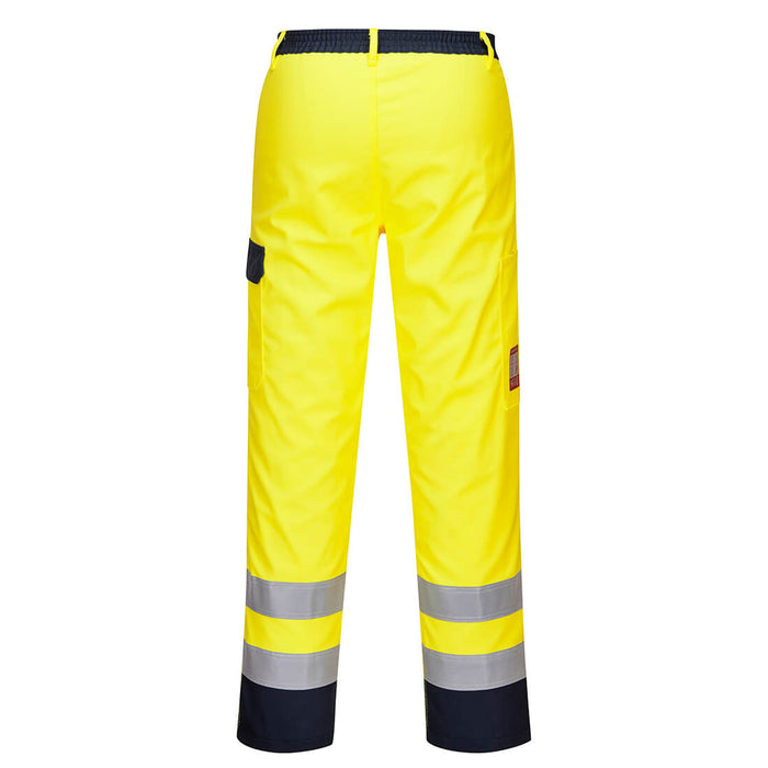 Portwest FR92 - Bizflame Work Hi-Vis Contrast FR Trousers - Yellow